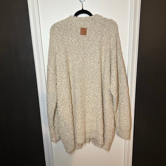 Loewe Men's Beige Yzzuf Cardigan Sweater Size XL Linen Wool Blend Shaggy Cream - Picture 6 of 16